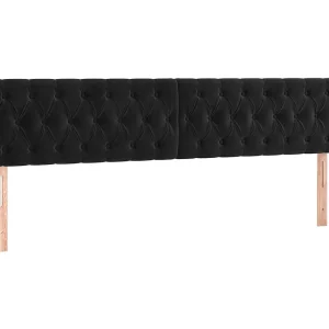 Hoofdbord met randen 183x16x78/88 cm fluweel zwart Hoofdbord met randen 183x16x78/88 cm fluweel zwart