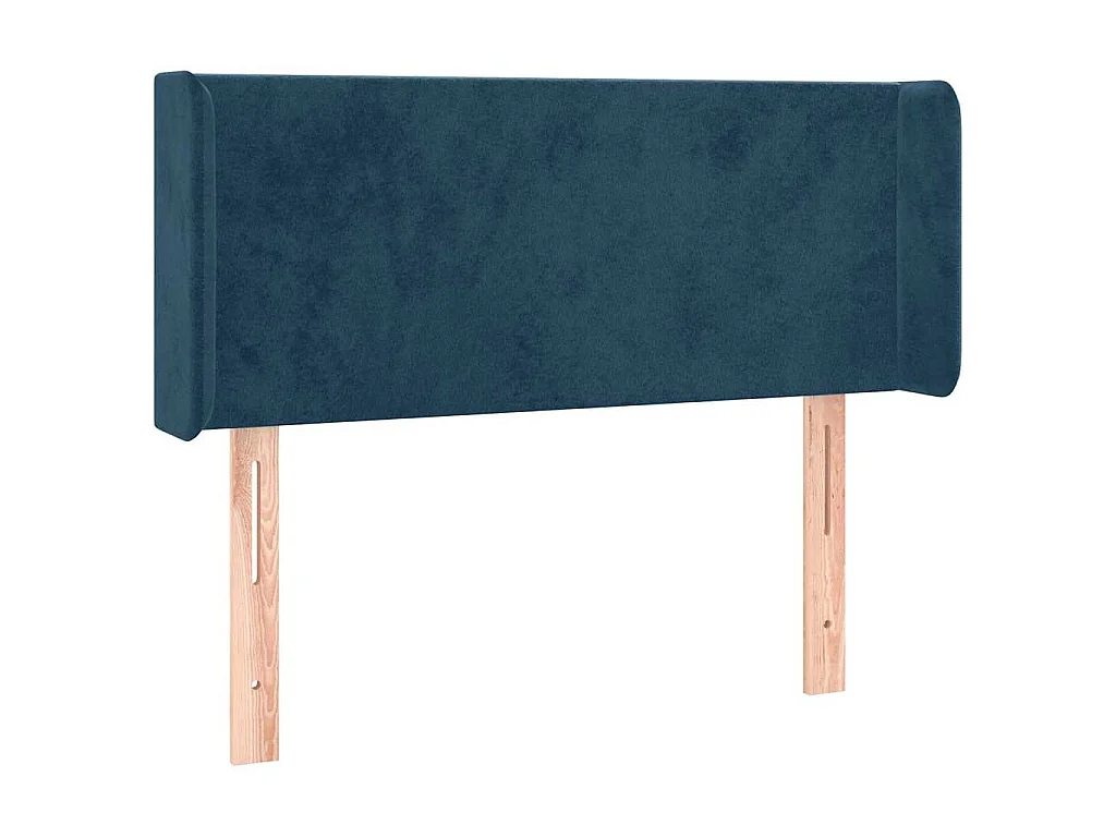 Hoofdbord met randen 103x16x78/88 cm fluweel donkerblauw