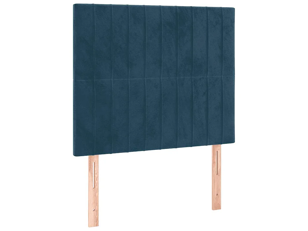 Hoofdbord donkerblauw 100x5x118/128 cm fluweel