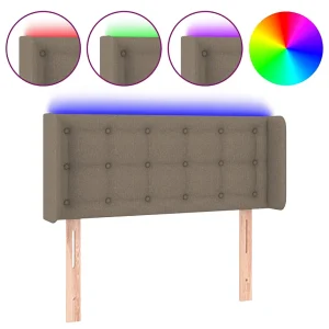 Hoofdbord LED 83x16x78/88 cm stof taupe