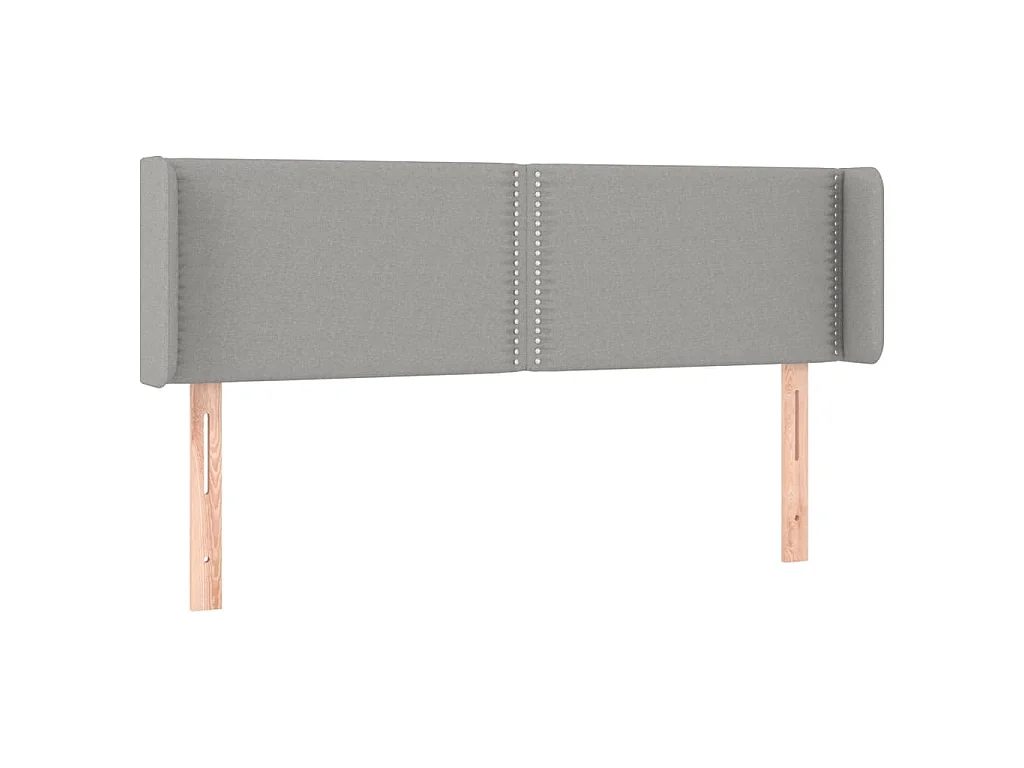 Hoofdbord met randen 147x16x78/88 cm stof lichtgrijs