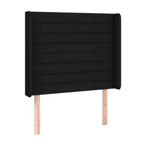 Hoofdbord met randen 103x16x118/128 cm stof zwart