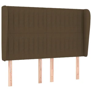Hoofdbord met randen 147x23x118/128 cm stof donkerbruin Hoofdbord met randen 147x23x118/128 cm stof donkerbruin