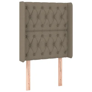 Hoofdbord met randen 83x16x118/128 cm stof taupe