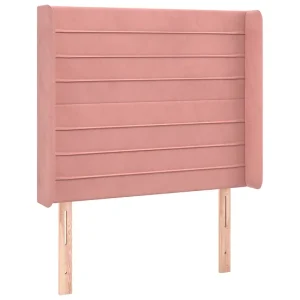 Hoofdbord met randen 103x16x118/128 cm fluweel roze Hoofdbord met randen 103x16x118/128 cm fluweel roze