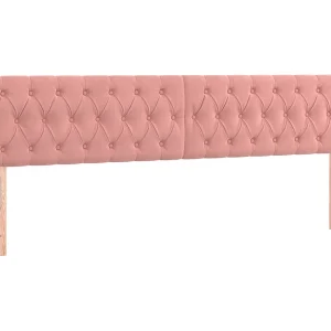 Hoofdborden 200x7x78/88 cm fluweel roze