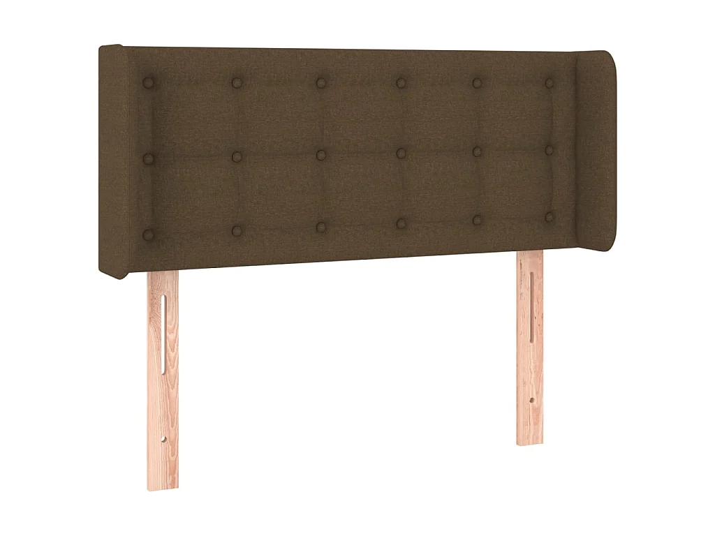 Hoofdbord met randen 83x16x78/88 cm stof donkerbruin