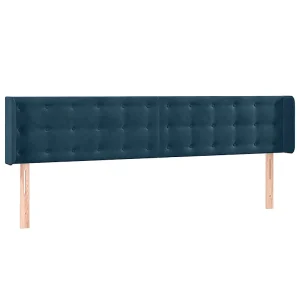 Hoofdbord met randen 163x16x78/88 cm fluweel donkerblauw Hoofdbord met randen 163x16x78/88 cm fluweel donkerblauw