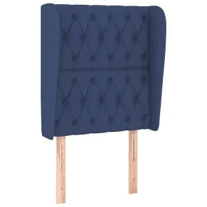 Hoofdbord met randen 83x23x118/128 cm stof blauw Hoofdbord met randen 83x23x118/128 cm stof blauw
