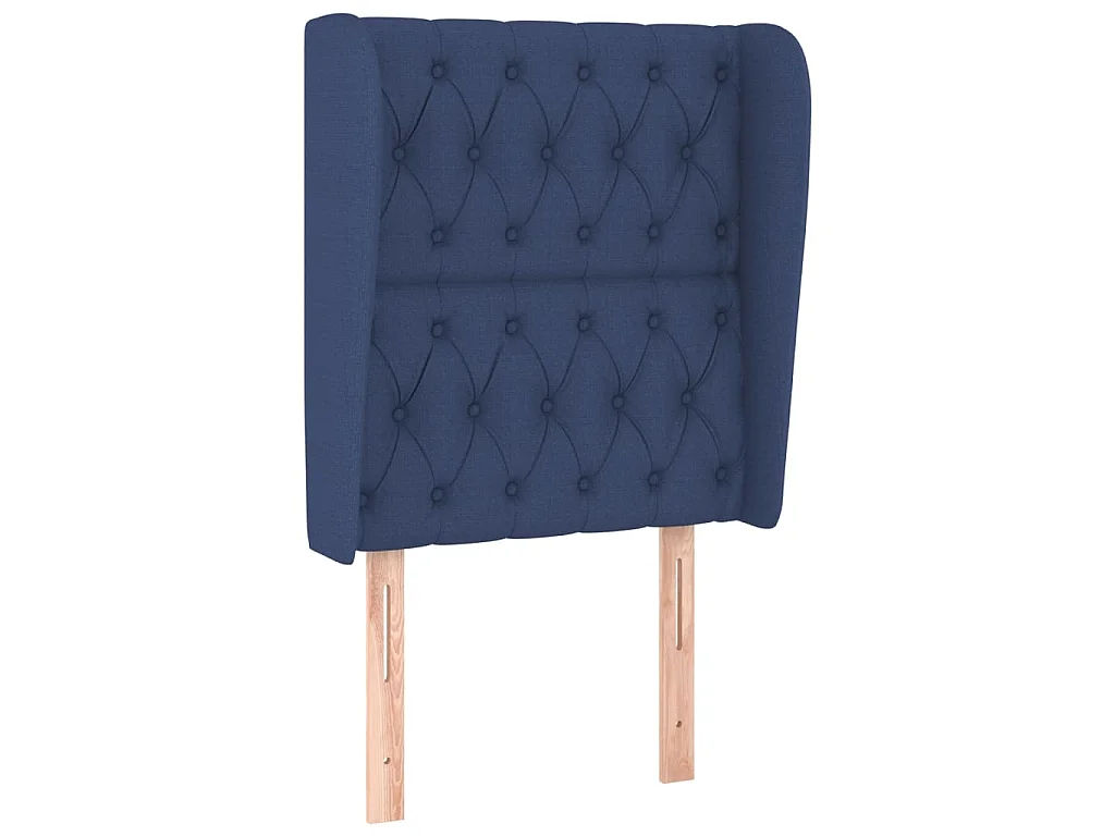 Hoofdbord met randen 83x23x118/128 cm stof blauw