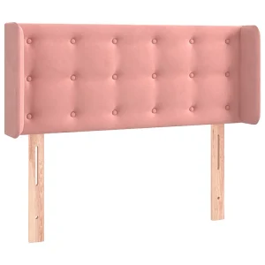 Hoofdbord met randen 93x16x78/88 cm fluweel roze