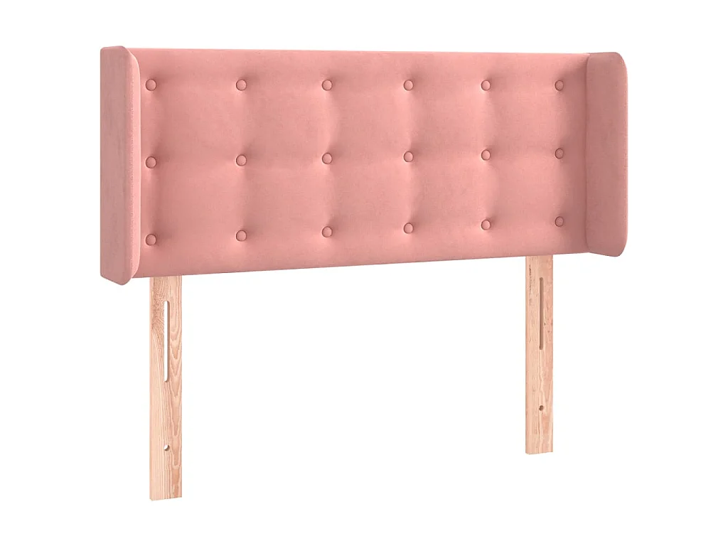 Hoofdbord met randen 93x16x78/88 cm fluweel roze