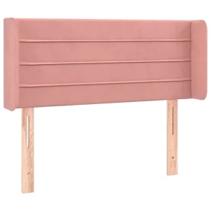 Hoofdbord met randen 103x16x78/88 cm fluweel roze Hoofdbord met randen 103x16x78/88 cm fluweel roze