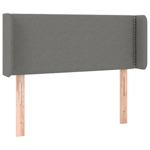 Hoofdbord met randen 93x16x78/88 cm stof donkergrijs Hoofdbord met randen 93x16x78/88 cm stof donkergrijs