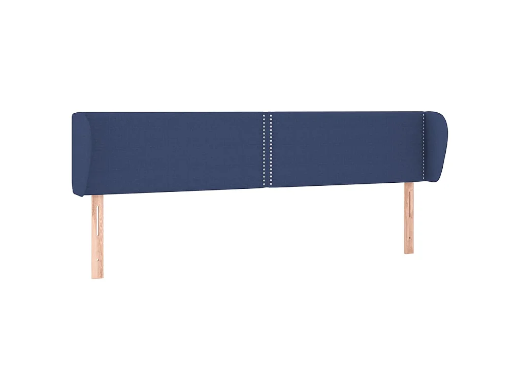 Hoofdbord met randen 203x23x78/88 cm stof blauw
