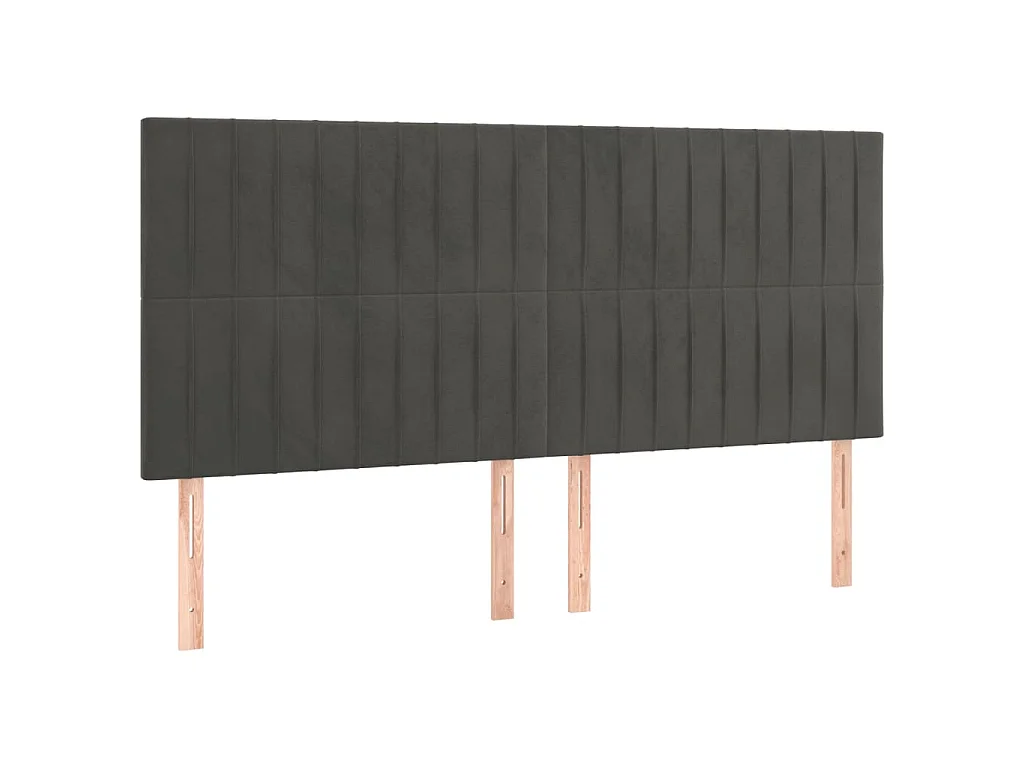 Hoofdbord donkergrijs 200x5x118/128 cm Fluweel