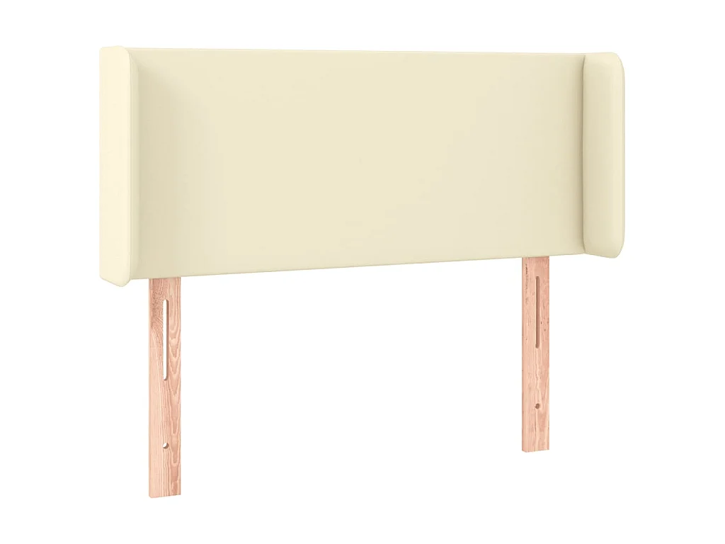Hoofdbord met randen 103x16x78/88 cm kunstleer crèmekleurig