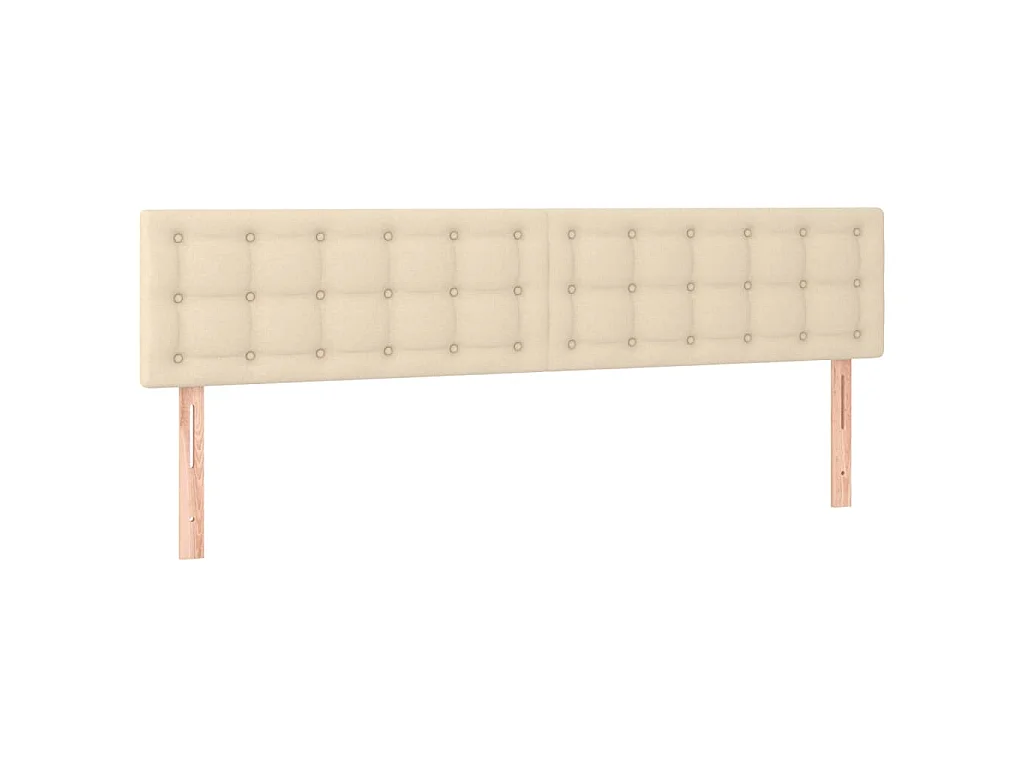 Hoofdborden 200x5x78/88 cm stof crèmekleurig