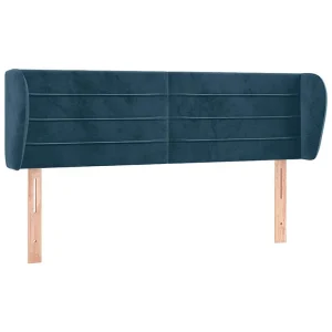 Hoofdbord met randen 147x23x78/88 cm fluweel donkerblauw Hoofdbord met randen 147x23x78/88 cm fluweel donkerblauw