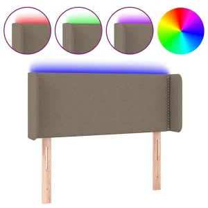 Hoofdbord LED 93x16x78/88 cm stof taupe