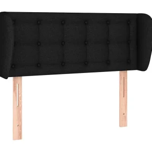Hoofdbord met randen 83x23x78/88 cm stof zwart