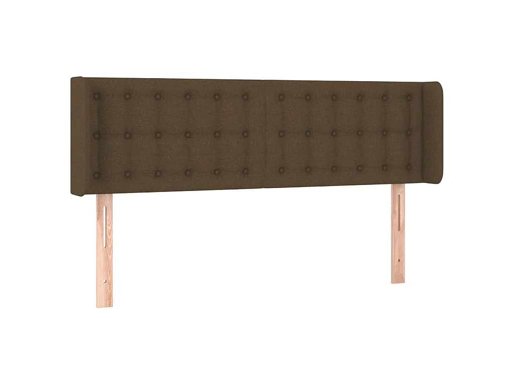 Hoofdbord met randen 147x16x78/88 cm stof donkerbruin