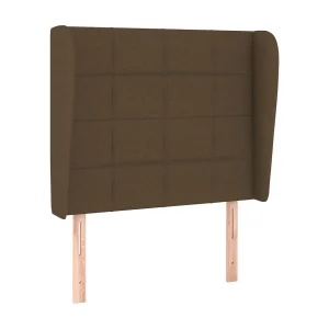 Hoofdbord met randen 103x23x118/128 cm stof donkerbruin