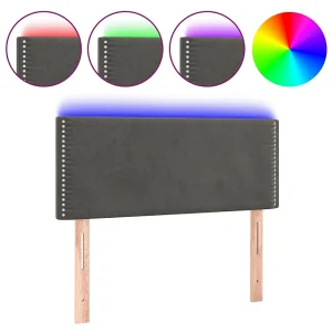 Hoofdbord LED 90x5x78/88 cm fluweel donkergrijs