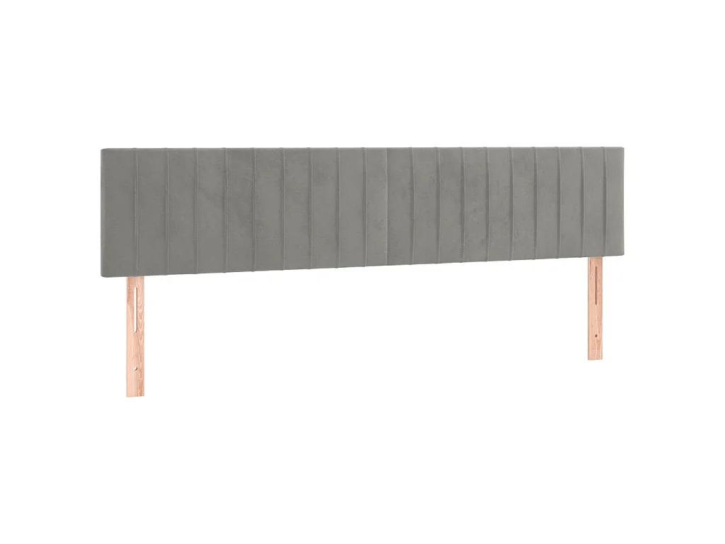 Hoofdborden 200x5x78/88 cm fluweel lichtgrijs