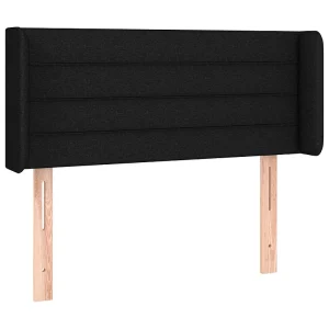 Hoofdbord met randen 93x16x78/88 cm stof zwart