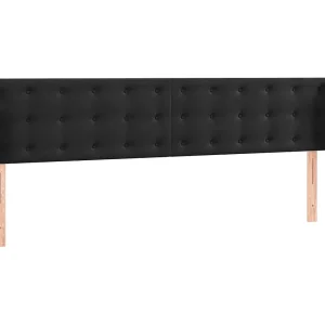 Hoofdbord met randen 203x23x78/88 cm fluweel zwart Hoofdbord met randen 203x23x78/88 cm fluweel zwart