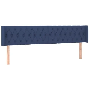 Hoofdbord met randen 203x16x78/88 cm stof blauw Hoofdbord met randen 203x16x78/88 cm stof blauw