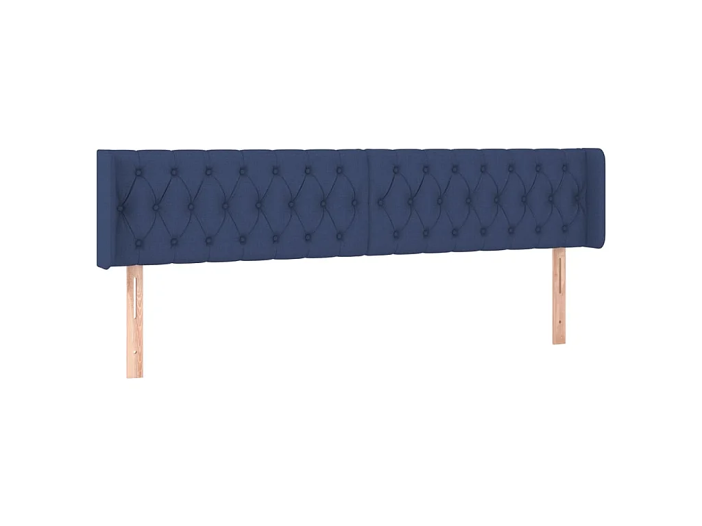 Hoofdbord met randen 203x16x78/88 cm stof blauw