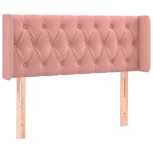 Hoofdbord met randen 103x16x78/88 cm fluweel roze Hoofdbord met randen 103x16x78/88 cm fluweel roze