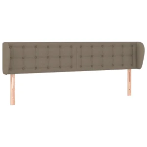 Hoofdbord met randen 203x23x78/88 cm stof taupe Hoofdbord met randen 203x23x78/88 cm stof taupe