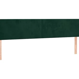 Hoofdbord met randen 203x23x78/88 cm fluweel donkergroen Hoofdbord met randen 203x23x78/88 cm fluweel donkergroen