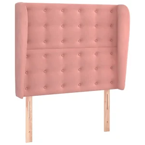 Hoofdbord met randen 83x23x118/128 cm fluweel roze Hoofdbord met randen 83x23x118/128 cm fluweel roze