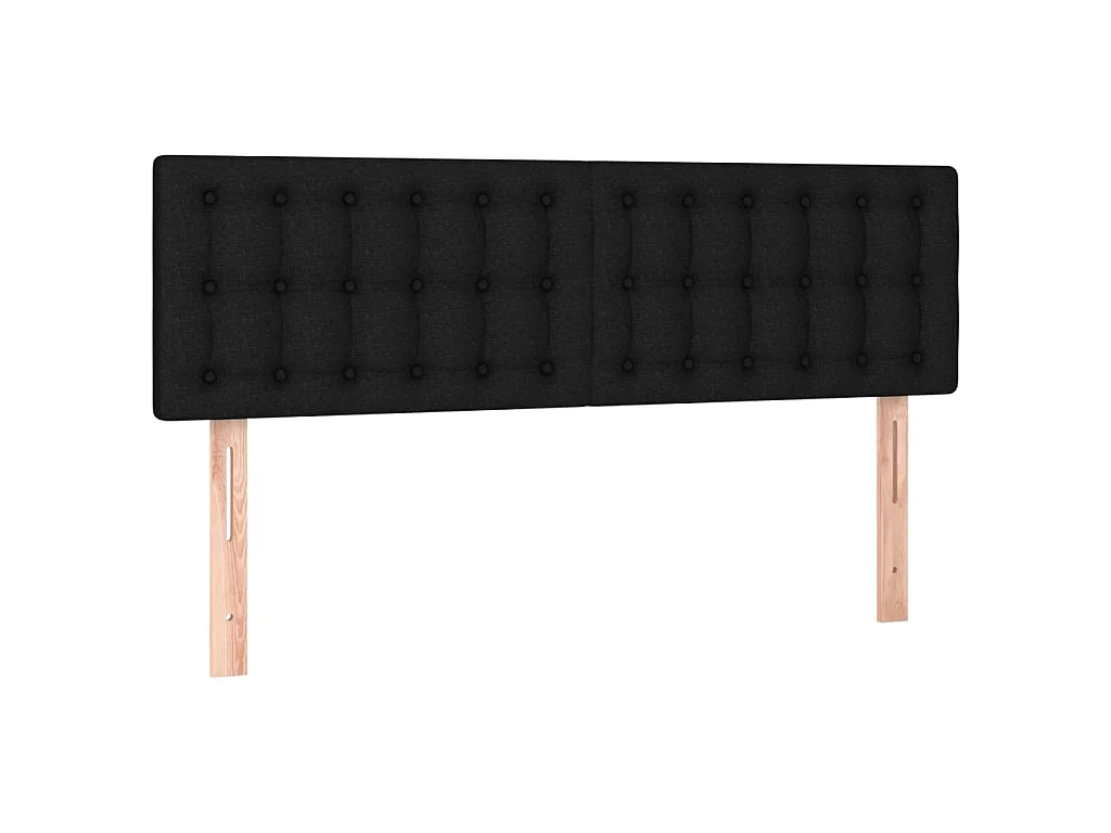 Hoofdborden 144x5x78/88 cm stof zwart
