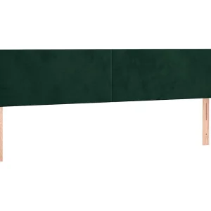 Hoofdbord met randen 203x16x78/88 cm fluweel donkergroen