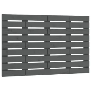 Hoofdbord wandmontage 106x3x63 cm massief grenenhout grijs Hoofdbord wandmontage 106x3x63 cm massief grenenhout grijs