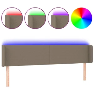 Hoofdbord LED 183x16x78/88 cm stof taupe
