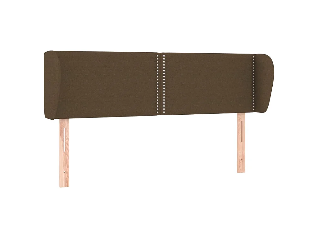 Hoofdbord met randen 147x23x78/88 cm stof donkerbruin