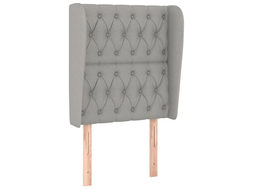 Hoofdbord met randen 83x23x118/128 cm stof lichtgrijs