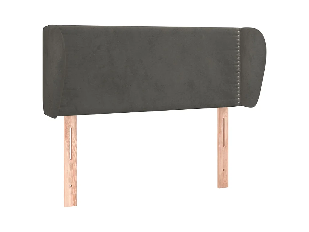 Hoofdbord met randen 103x23x78/88 cm fluweel donkergrijs