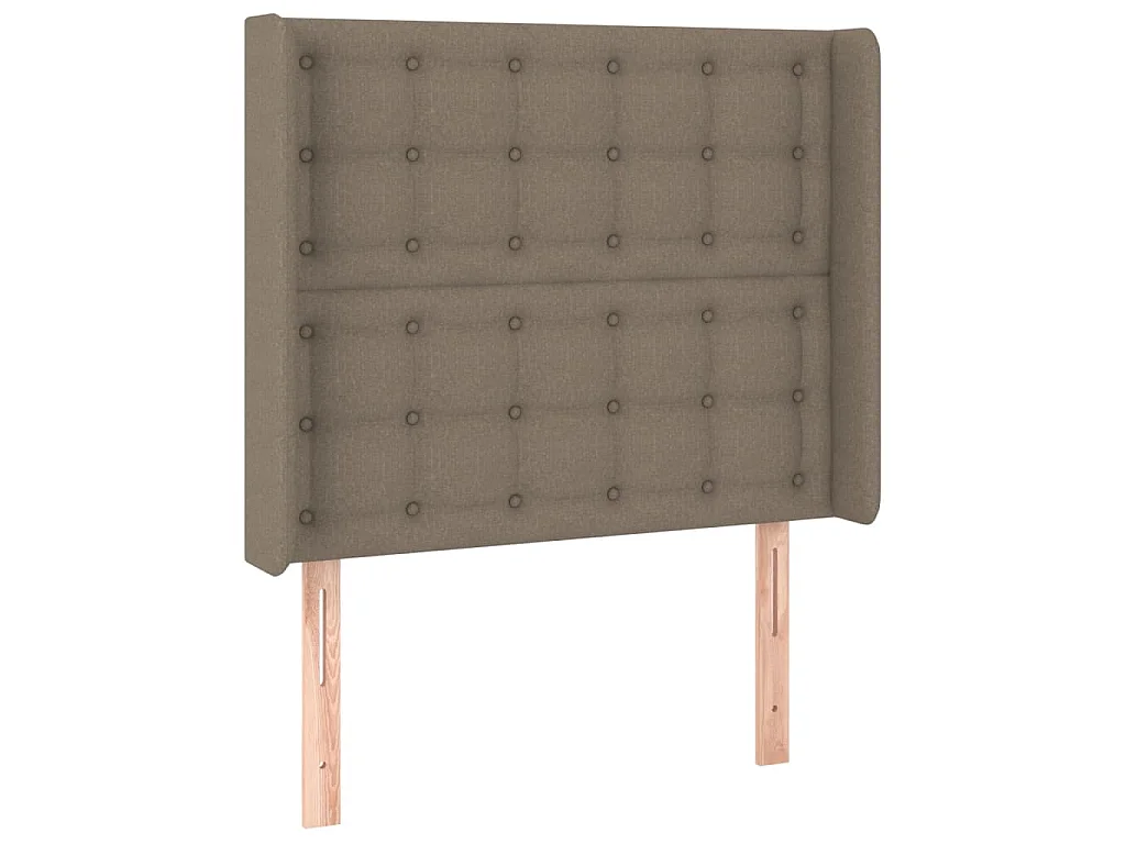 Hoofdbord met randen 103x16x118/128 cm stof taupe