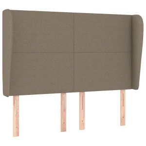 Hoofdbord met randen 147x23x118/128 cm stof taupe Hoofdbord met randen 147x23x118/128 cm stof taupe