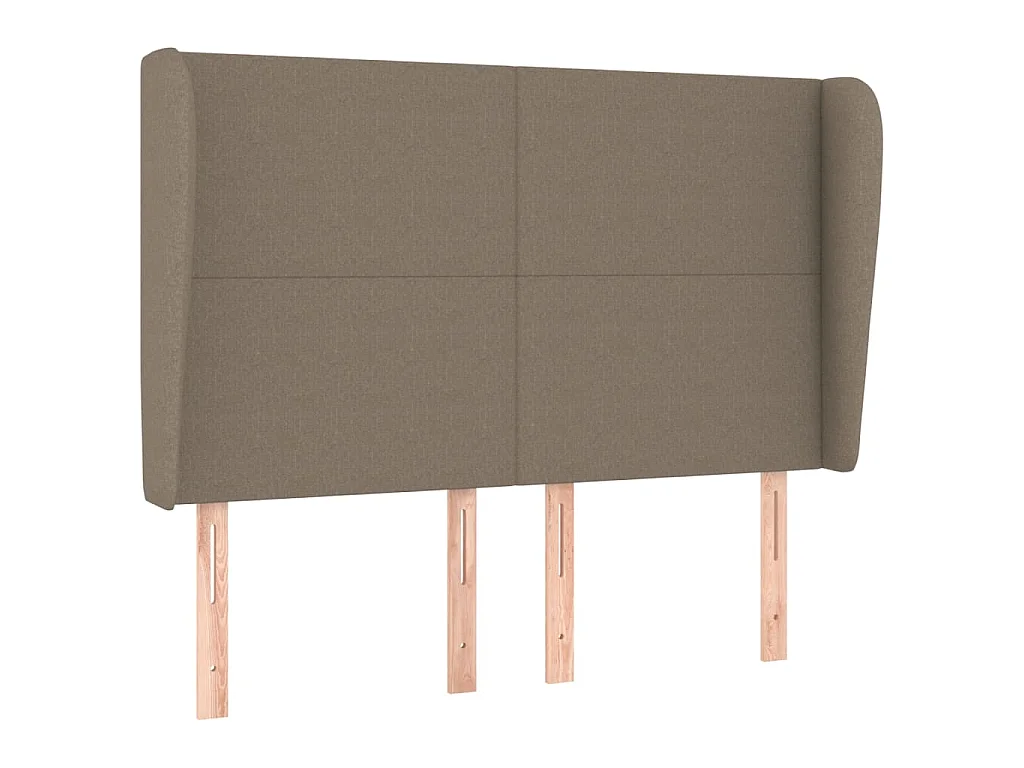 Hoofdbord met randen 147x23x118/128 cm stof taupe