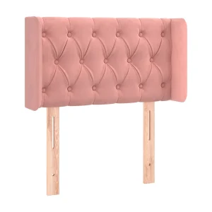 Hoofdbord met randen 83x16x78/88 cm fluweel roze Hoofdbord met randen 83x16x78/88 cm fluweel roze