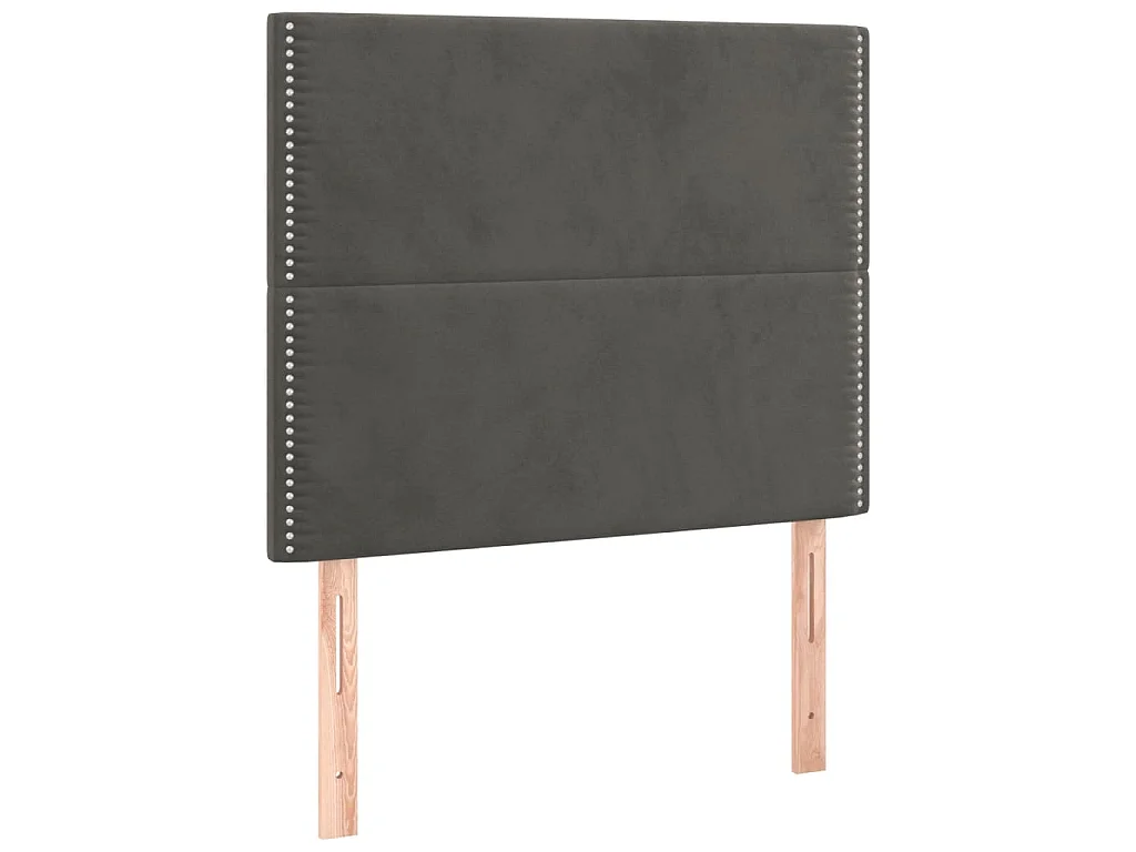 Hoofdbord donkergrijs 80x5x118/128 cm Fluweel