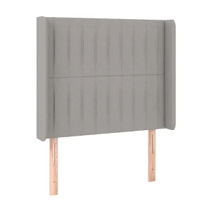 Hoofdbord met randen 93x16x118/128 cm stof lichtgrijs Hoofdbord met randen 93x16x118/128 cm stof lichtgrijs